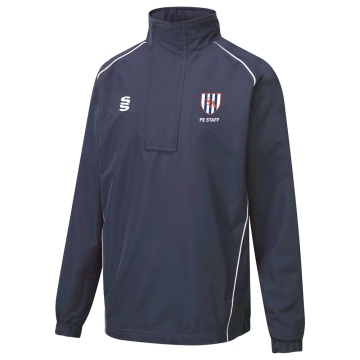 SANDWELL ACADEMY PE STAFF 1/4 ZIP RAIN JACKET NAVY