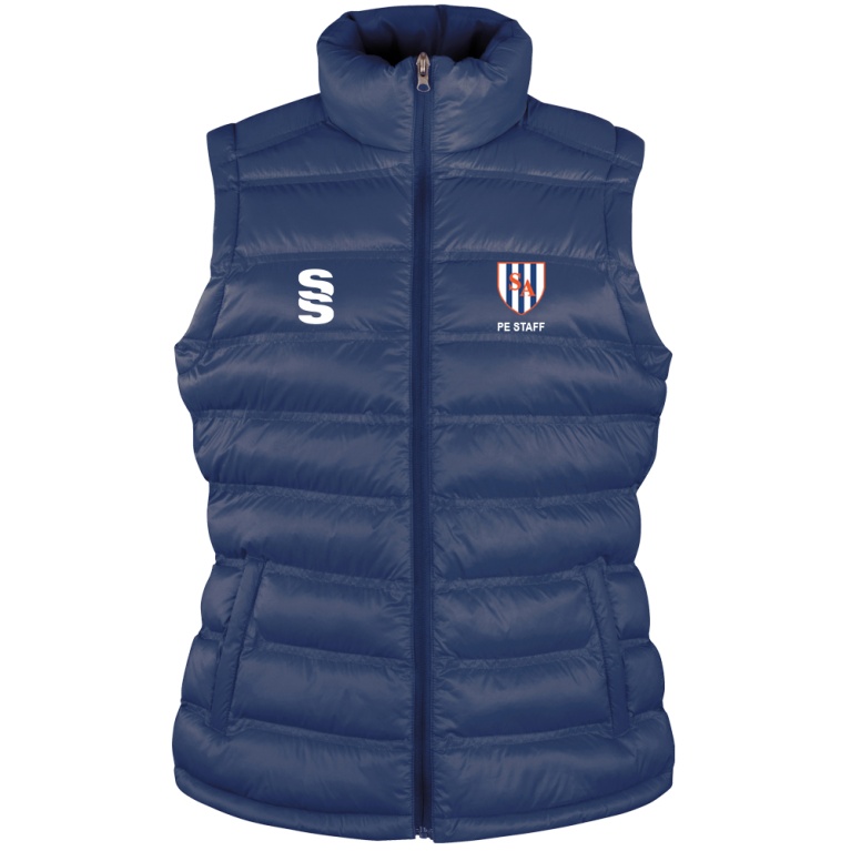 Women's PE STAFF Padded Gilet : Navy